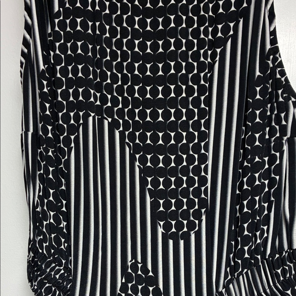 Else Black and White Patterned Midi Dress - Picture 3 of 5